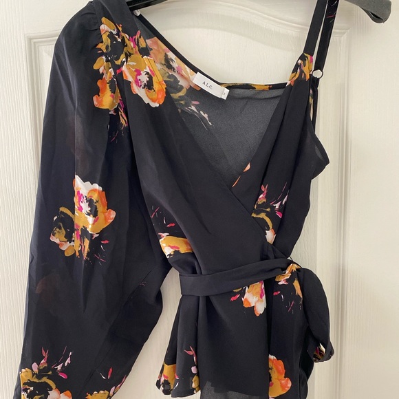 ALC Silk Wrap Top / Blouse - Picture 3 of 4